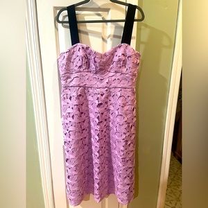 Jcrew purple lace dress with navy blue straps